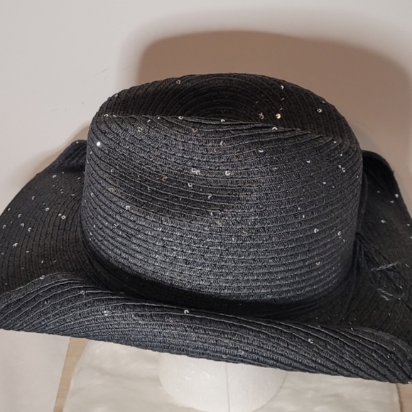 π₯ HOST PIC π₯ Women's Embellished Sequins Cowboy Summer Straw Hat NWT Brand New - Picture 2 of 4